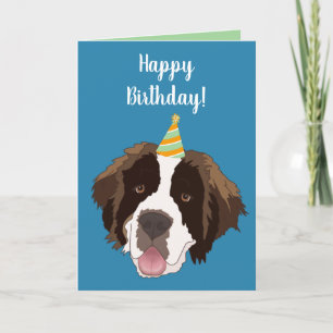 Anpassade Saint Bernard Birthday Helgkort