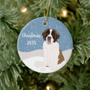 Anpassade Saint Bernard-jul Julgransprydnad Keramik