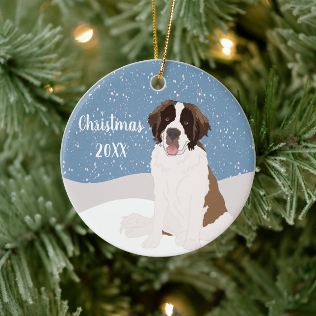Anpassade Saint Bernard-jul Julgransprydnad Keramik (Träd)