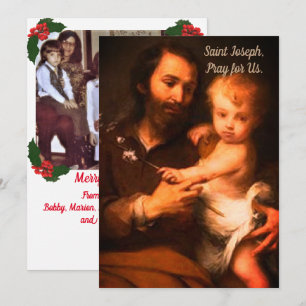 Anpassade Saint Joseph med Kristus Child Jesus Julkort