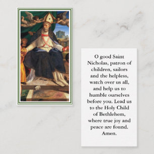 Anpassade Saint Nicholas Prayer Card