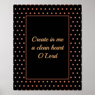 Anpassade Salmon Polka Dot Christian Bathroom Poster