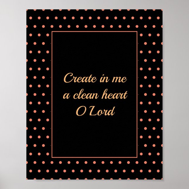 Anpassade Salmon Polka Dot Christian Bathroom Poster (Framsidan)