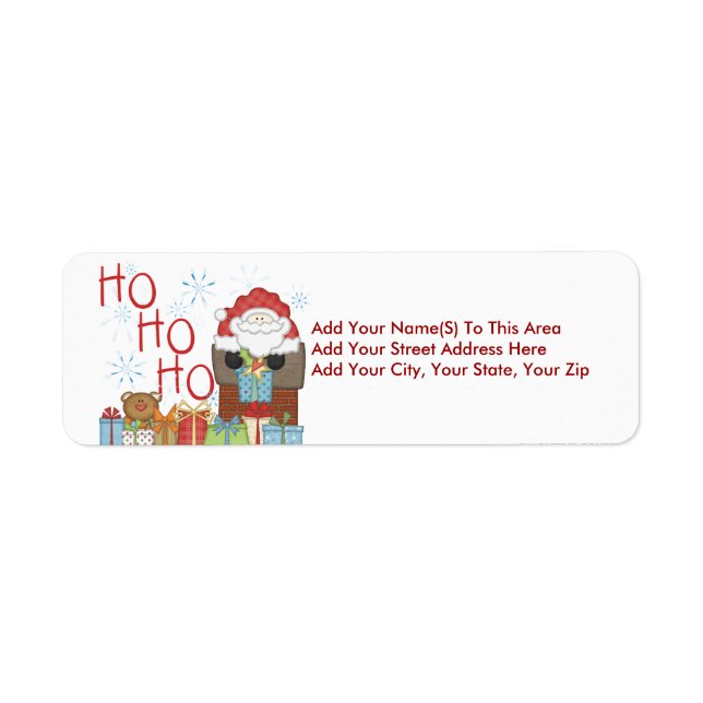 Anpassade Santa Ho Ho Ho Returetiketter Returadress Etikett (Framsidan)