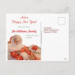 Anpassade Santas Sleigh Ride julkort Helg Vykort