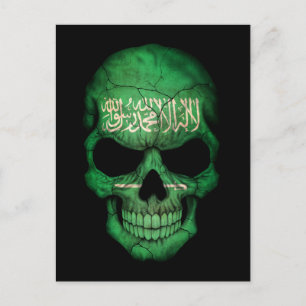 Anpassade Saudiarabien Flagga Skull Vykort