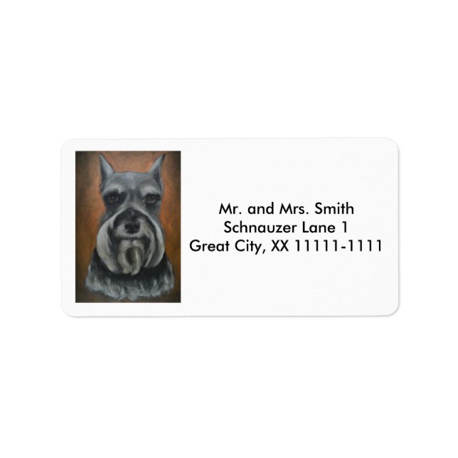 Anpassade Schnauzer-Adressetiketter nr 4 Adressetikett (Framsidan)