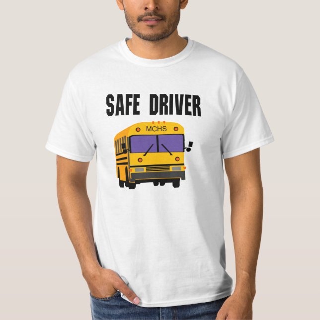 Anpassade School Buss Driver T Shirt (Framsida)