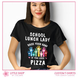 Anpassade School Lunch Dam Pizza Day T Shirt