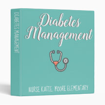 Anpassade School Nurse Diabetes Binder