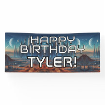 Anpassade Sci-Fi Temat GRATTIS PÅ FÖDELSEDAGEN med