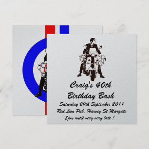 Anpassade Scooter Birthday inbjudan