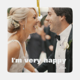 Anpassade Scrolls 2-sidig Elegant 2 Foto Julgransprydnad Keramik