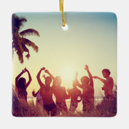 Anpassade Scrollsar med 2 sidor Elegant 2 Foto Julgransprydnad Keramik