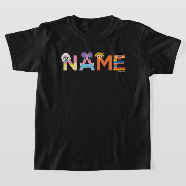 Anpassade Sesame Street Alphabet Baby T-Shirt (Laydown)