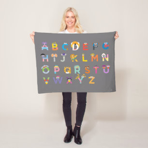Anpassade Sesame Street Alphabet Fleecefilt