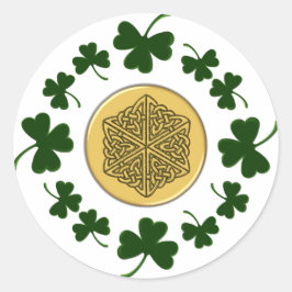 ANPASSADE! Shamrocks - Guld Irish Celtic Runt Klistermärke