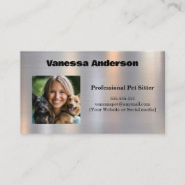 Anpassade Shiny Metall Struktur Pet Sitter ter Visitkort