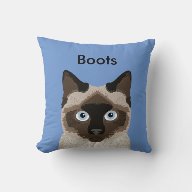 Anpassade Siamese Cat Pillow - Cute Cat Pillow Kudde (Framsida)