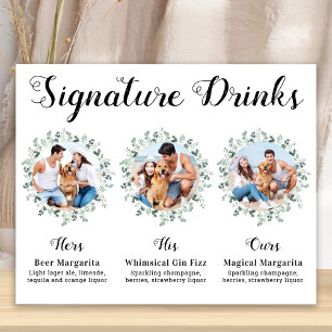 Anpassade signaturrycker Eleganta husdjursbröllops Poster