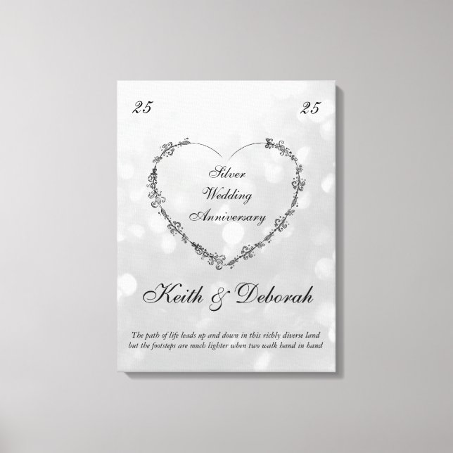 Anpassade Silver-årsdagen Canvastryck (Framsida)
