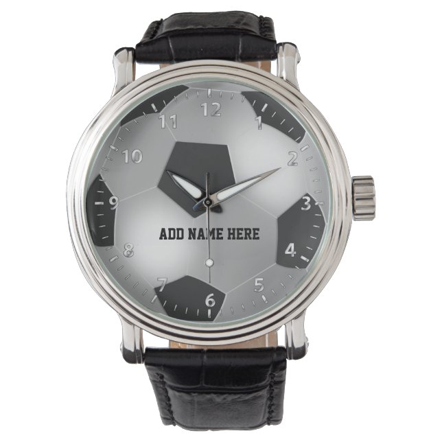 Anpassade Silver - fotbolls-buss Armbandsur (Framsida)