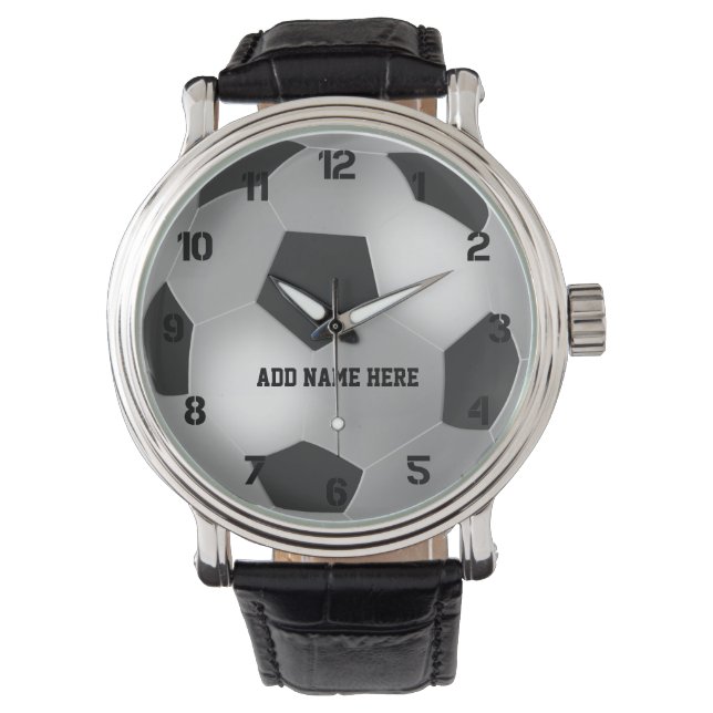Anpassade Silver - fotbolls-buss Armbandsur (Framsida)