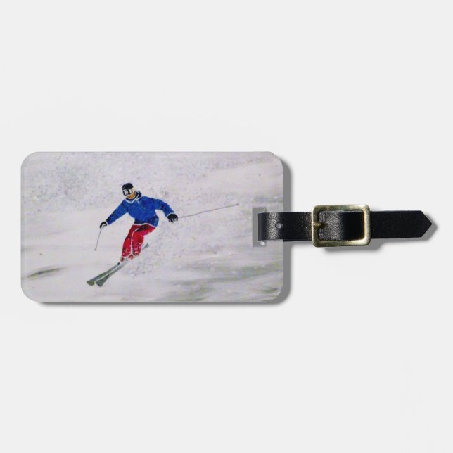 Anpassade skiers bagagemärke bagagebricka (Horisontell Framsida)