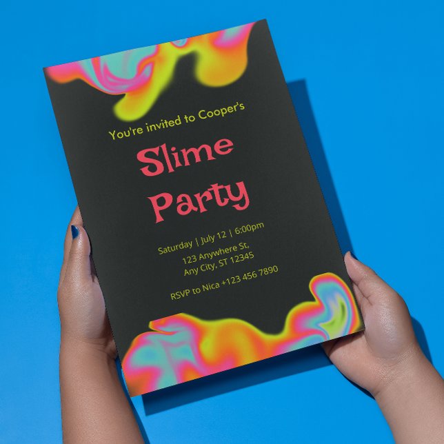 Anpassade Slime Födelsedagsfest inbjudan (Skapare uppladdad)