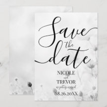 Anpassade små B&W blommor bröllop