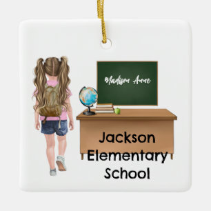 Anpassade små barn Studenten/skolornament Julgransprydnad Keramik