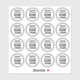 Anpassade små klara dekaletiketter klistermärken