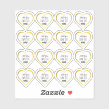 Anpassade små klara guldhjärtade dekaler