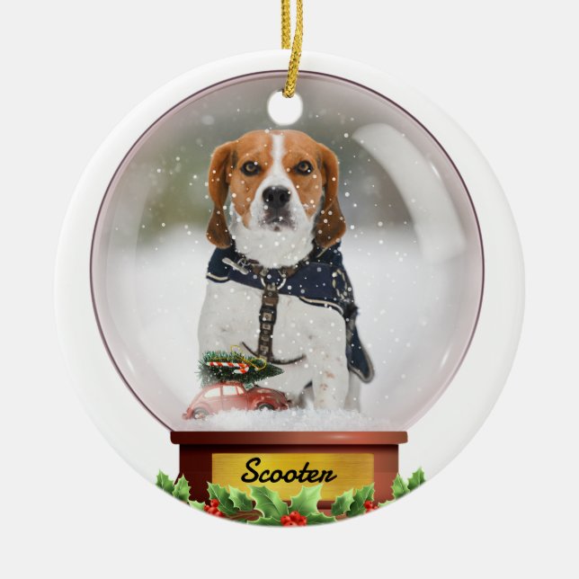 Anpassade Snö globe Pet Ornament (Framsidan)