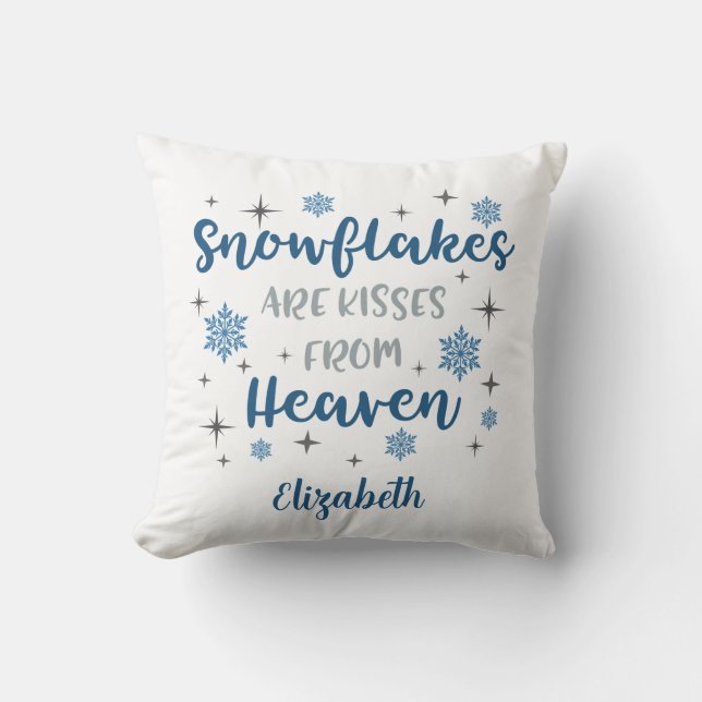 Anpassade Snöflingor Är Kyssar Från Den Vita Himle Kudde (Framsida)