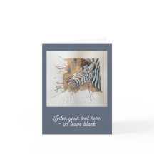 Anpassade Snorting Zebra Hälsning Card