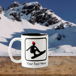 Anpassade Snowboarder-Logotyp Två-Tonad Mugg