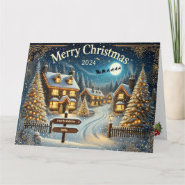 Anpassade Snowy jul Village Design Kort