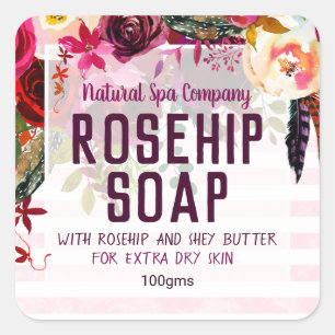 Anpassade Soap-etikett Fyrkantigt Klistermärke