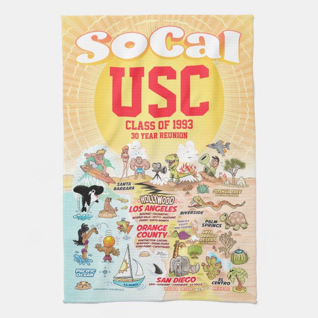 Anpassade SoCal Kökshandduk (Vertikal)