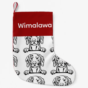 Anpassade socklar för Weimaraner-hund - Sätt Y Liten Julstrumpa
