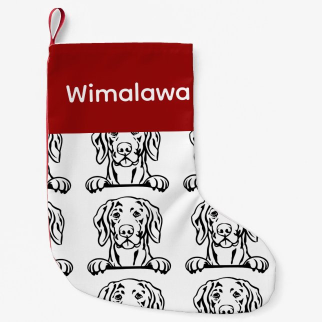 Anpassade socklar för Weimaraner-hund - Sätt Y Liten Julstrumpa (Framsidan)