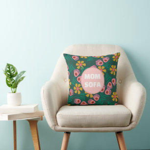 Anpassade soffblommor till mamma gröna snygga söta kudde