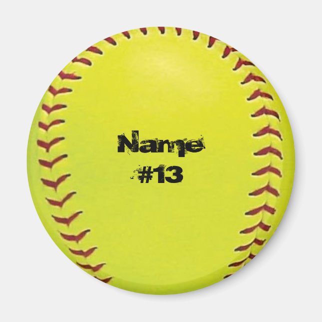 Anpassade Softball Magnet (Framsidan)