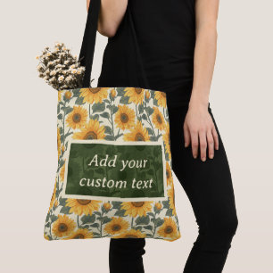 Anpassade Solros Tote Bag Tygkasse