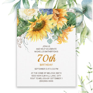 Anpassade solrosor Eukalyptus 70-årsdag Vykort