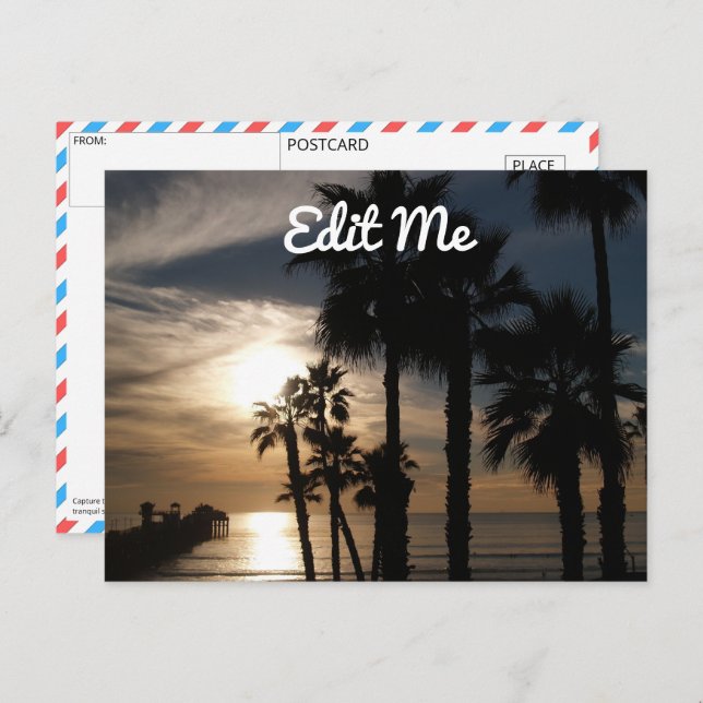 Anpassade Solset Silhouette-vykort Vykort (Fram/baksida)