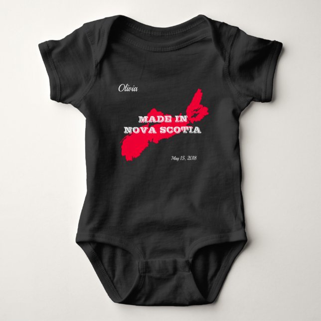 Anpassade som göras i Nova Scotia babyBodysuit Tee Shirt (Framsida)