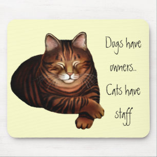 Anpassade som sovar den bruna tabby katt Mousepad Musmatta