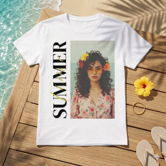 Anpassade SOMMAR Känslor  Foto Kollage Vertikal Te T Shirt